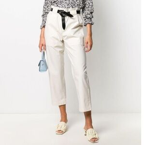 ba&sh Ecru Cotton Stone Pants Women’s Size Small Cropped Paperbag High Rise